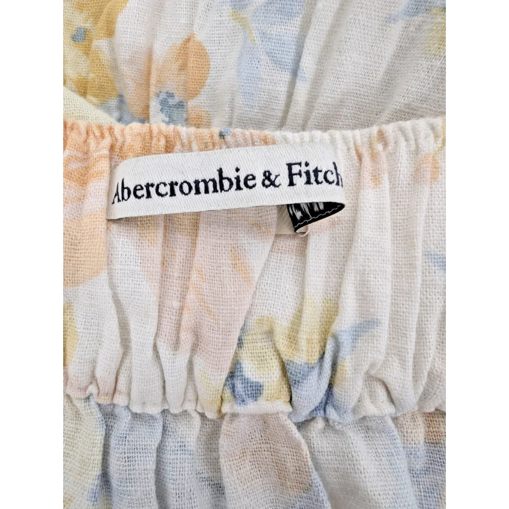 Abercrombie & Fitch Ruffle Floral Maxi Dress Sz L FairyCore Cottage Preppy Girly